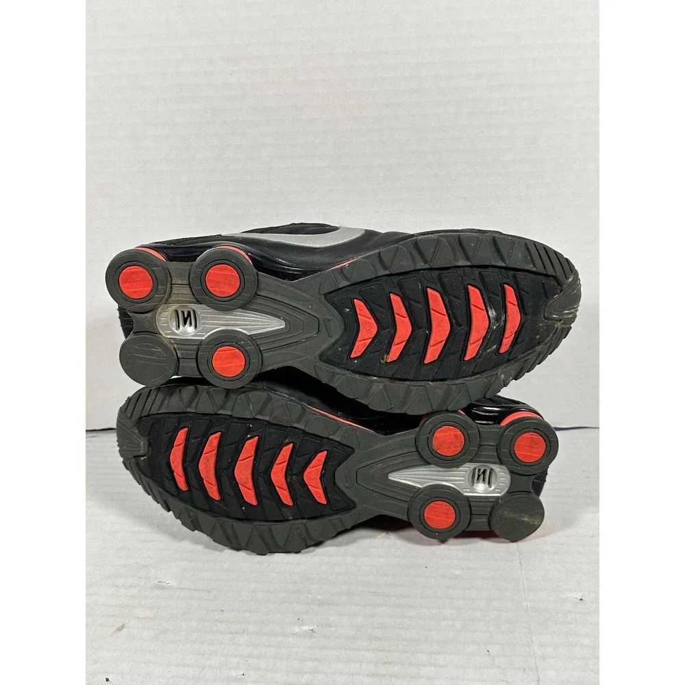 Nike Shox Junior Black Metallic Silver Red Running Shoes 454339-016 Womens 9.5